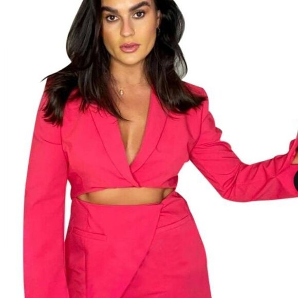 NWT Zara Cut out blazer dress pink size Small Bloggers Favorite - Picture 11 of 14